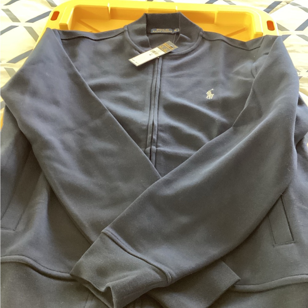 Polo by Ralph Lauren Men's Dark Blue Zip-Up Sweater